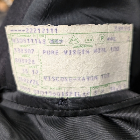 38R Mani Giorgio Armani Italy Men's - Double Breasted Pure Wool Blazer Jacket - Picture 4 of 5